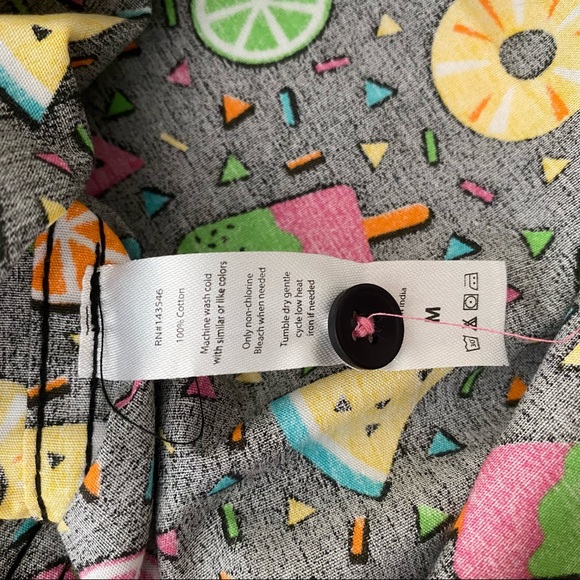 Men’s Fun Summer Print Short Sleeve Button Down Shirt - Picture 4 of 5